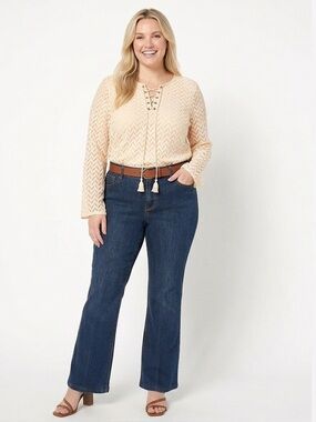 Style & Co. Jeans Women Blue Jeans Flared Jeans Size 14 Boot Cut 5 Pockets-Style